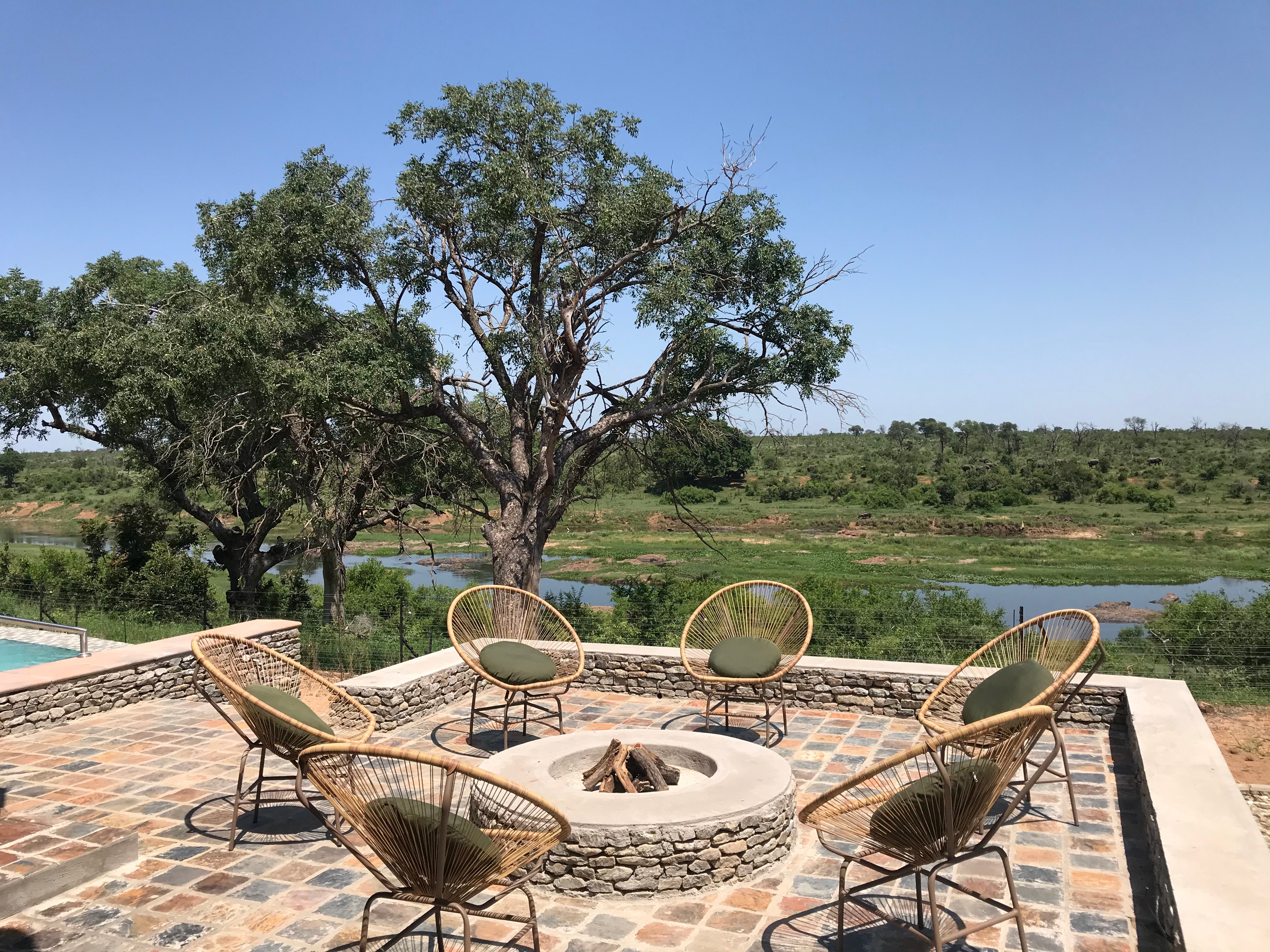 Fire pit overlooking the Crocodile River and Kruger National Park