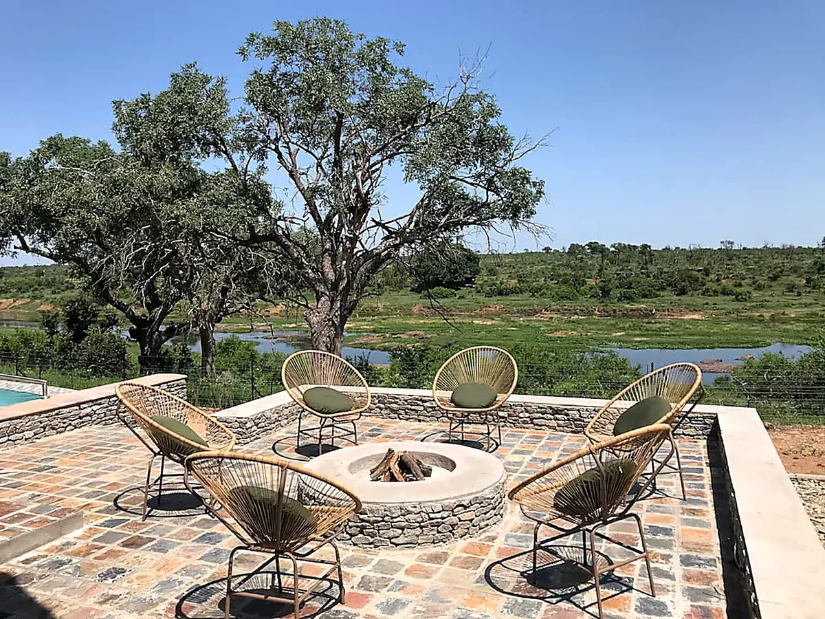 Fire pit overlooking the Crocodile River and Kruger National Park